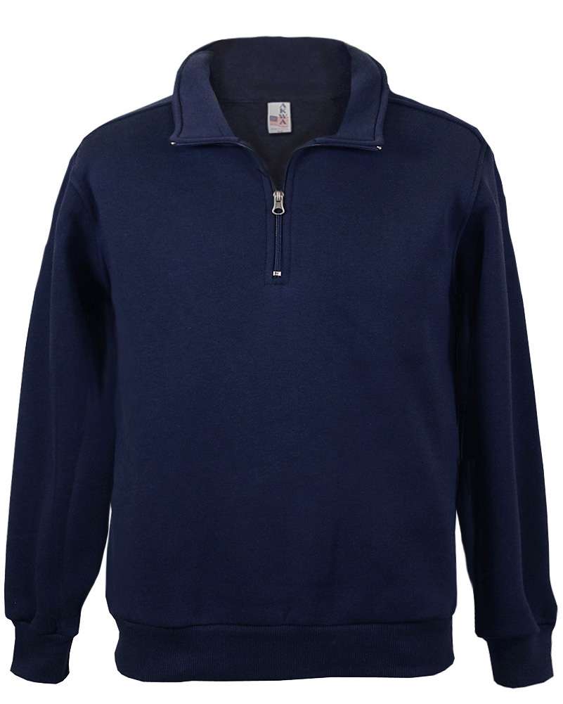 AKWA 1741-CVC Men's Cotton Polyester Fleece 1/4 Zip Pullover