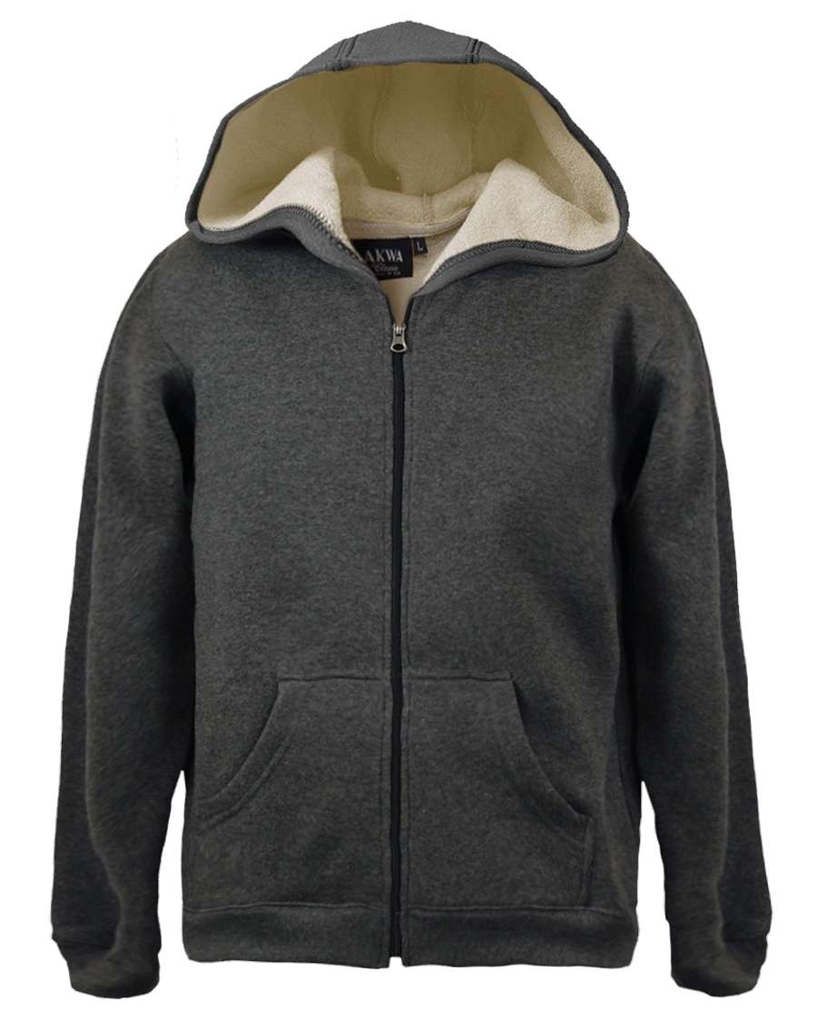 AKWA 1746-CVC Men's Cotton Polyester Fleece Full Zip Hoodie