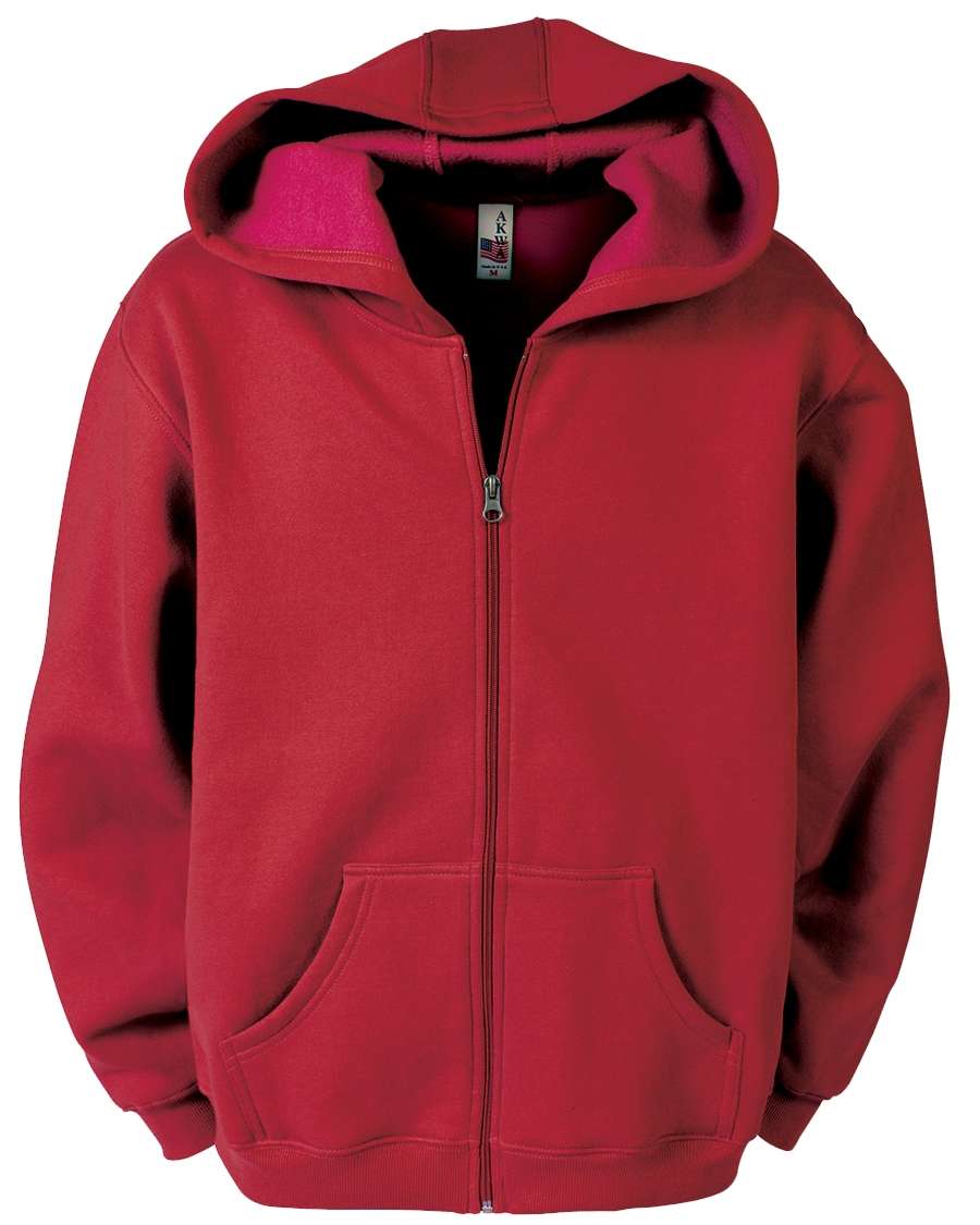 AKWA 1746-CVC Men's Cotton Polyester Fleece Full Zip Hoodie