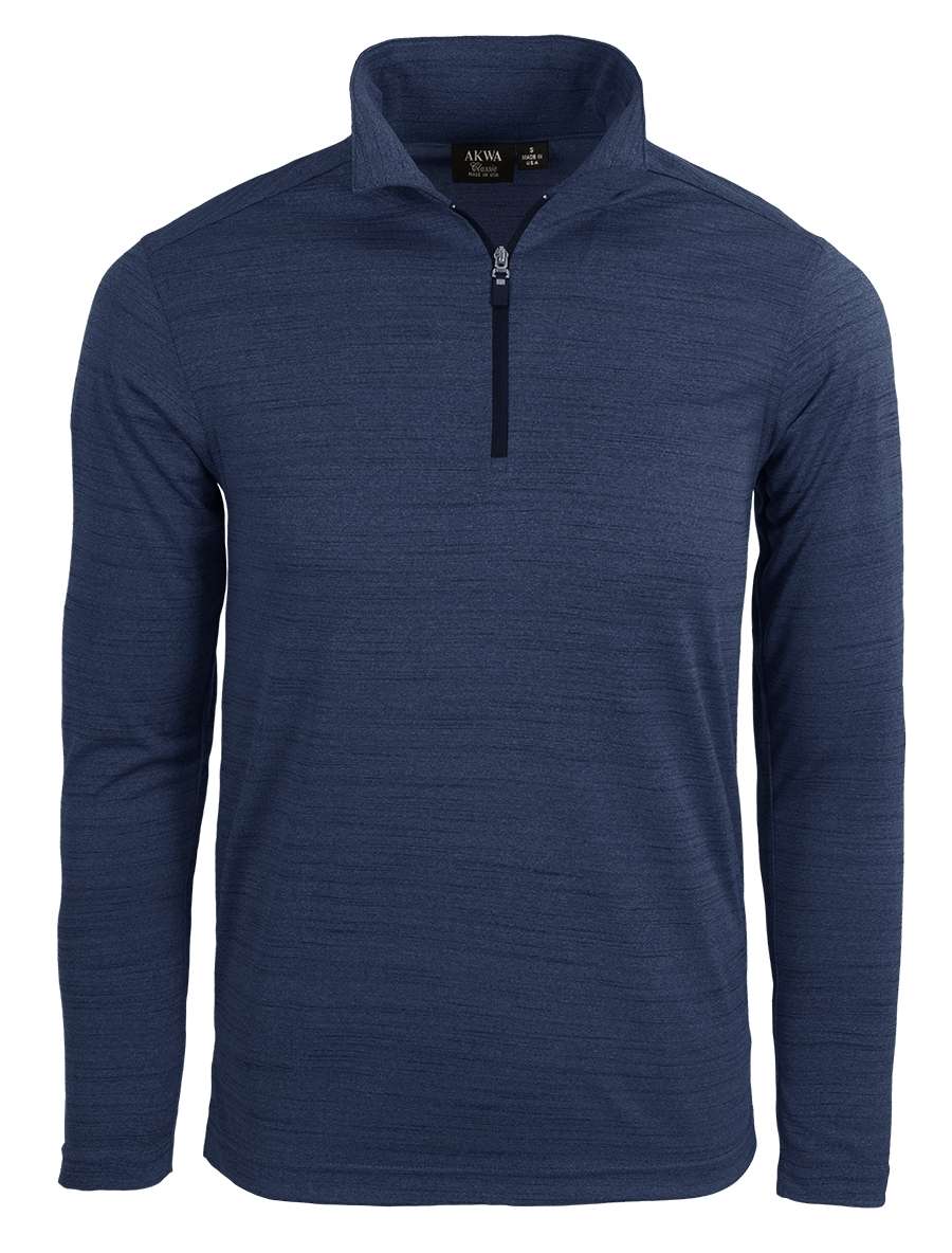 AKWA 2480-TSJ Men's Tiger Stripe L/S 1/4 Zip Polo