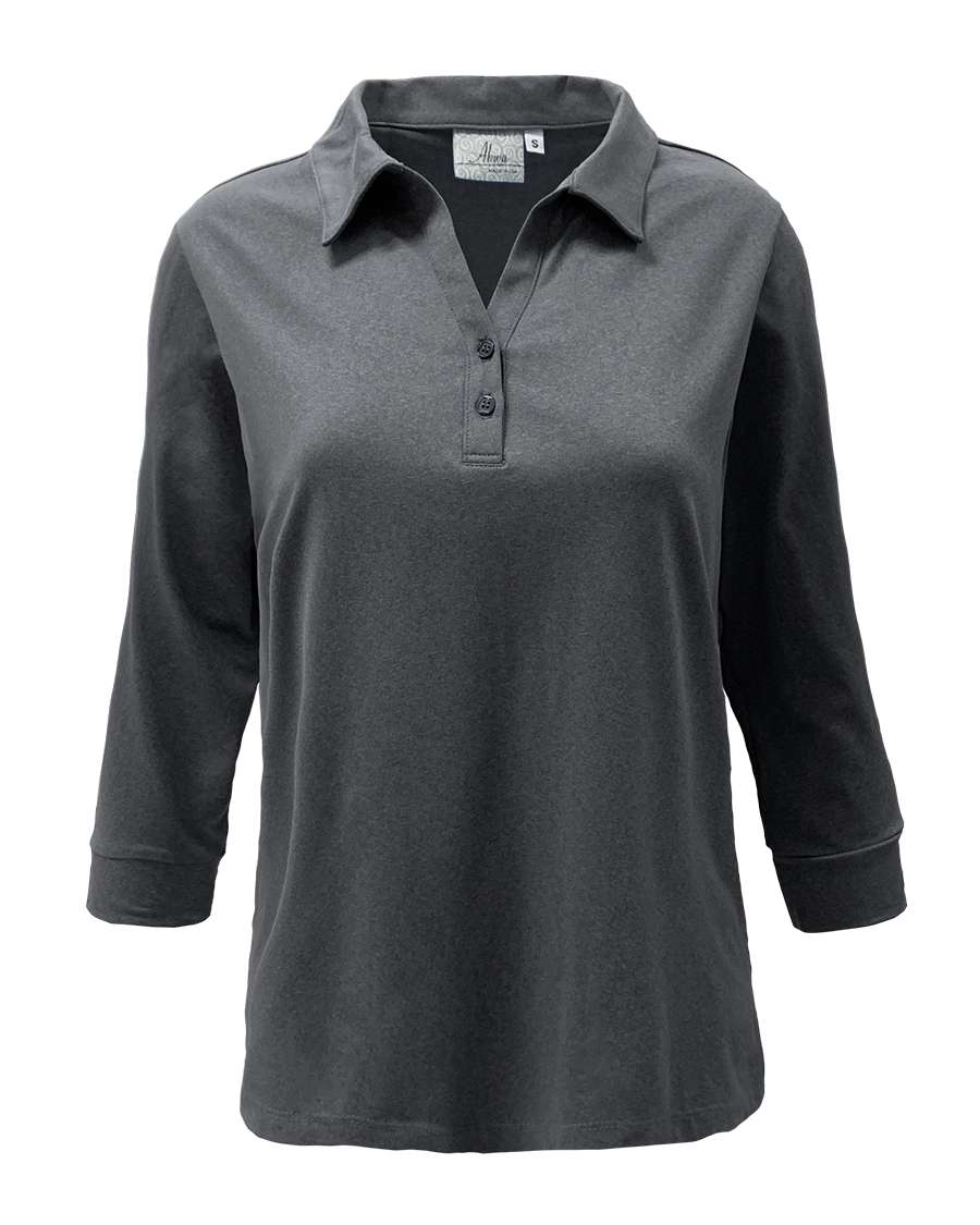 AKWA 301-DSJ Ladies' Sueded Jersey 3/4 Sleeve Polo