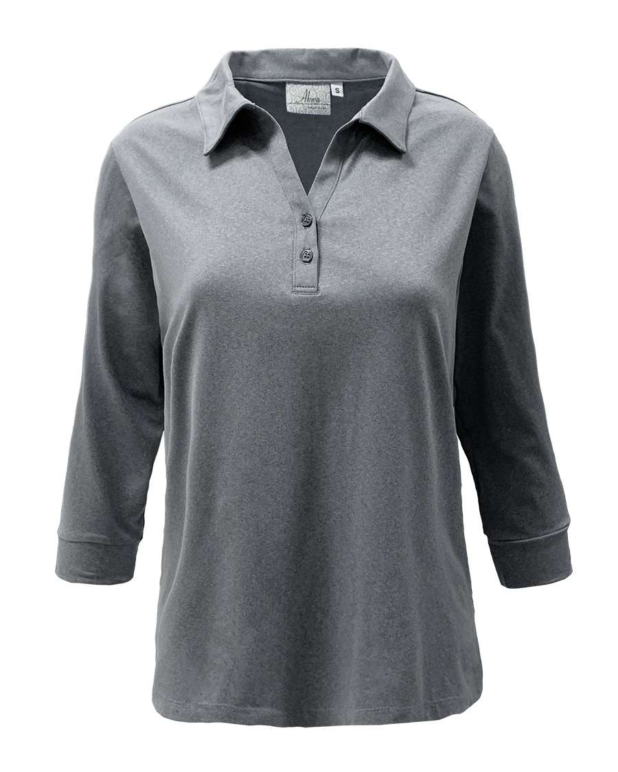 AKWA 301-DSJ Ladies' Sueded Jersey 3/4 Sleeve Polo