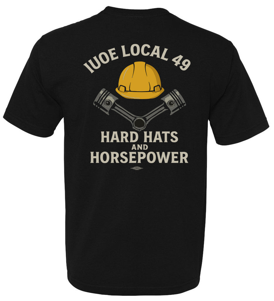 Bayside Unisex Heavyweight Pocket T-Shirt - Black - Hard Hats and Horsepower