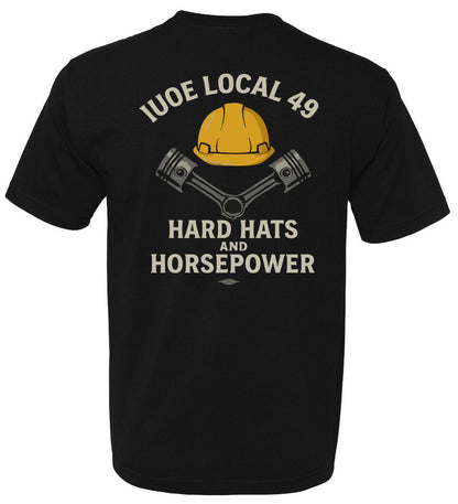 Bayside Unisex Heavyweight Pocket T-Shirt - Black - Hard Hats and Horsepower