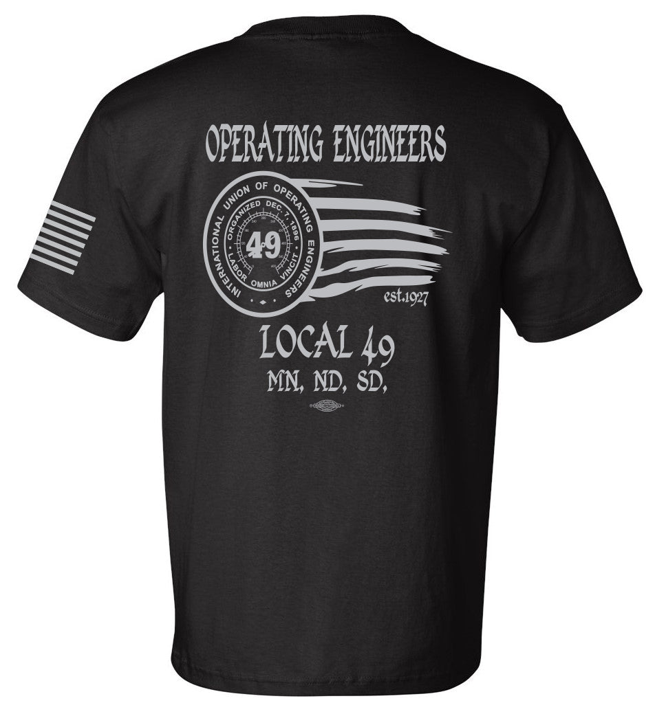 Bayside Unisex Heavyweight Pocket T-Shirt - Black - Wheel IUOE 49