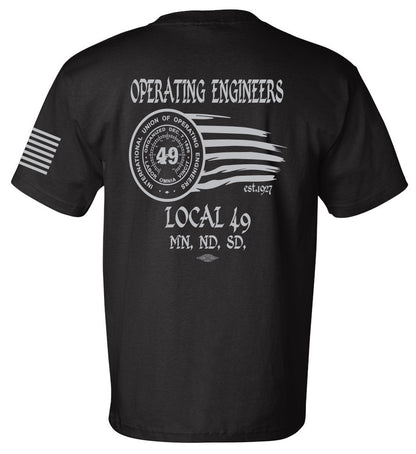 Bayside Unisex Heavyweight Pocket T-Shirt - Black - Wheel IUOE 49